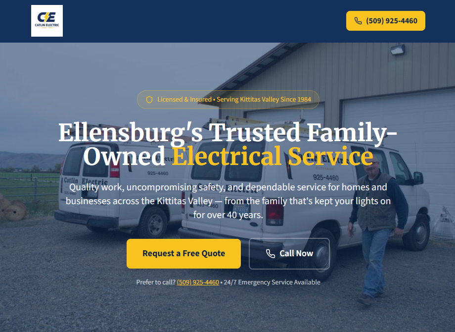 Catlin Electric website preview