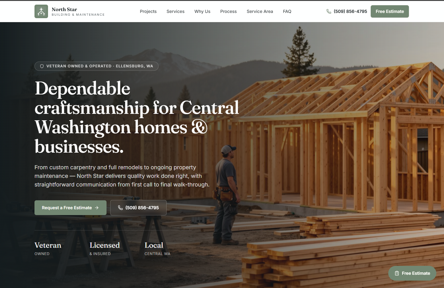 North Star Building & Maintenance website preview