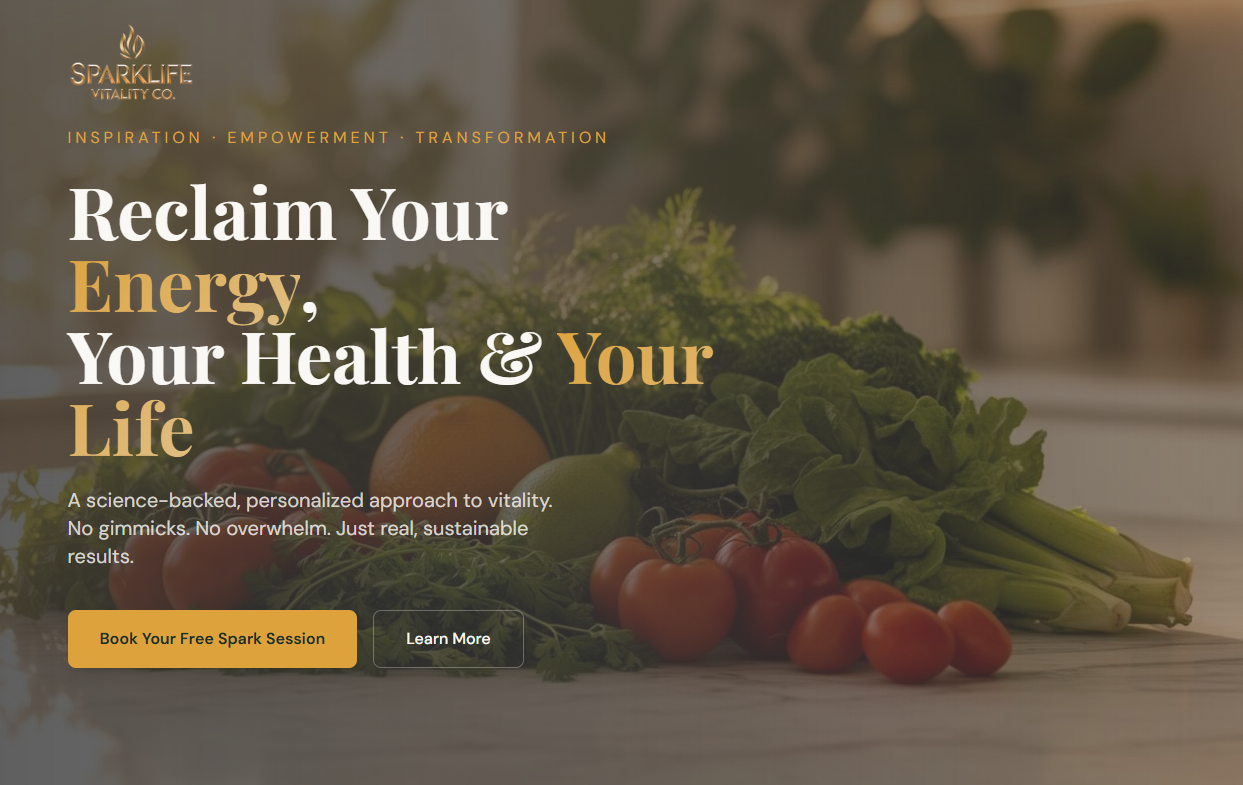Spark Life Vitality website preview